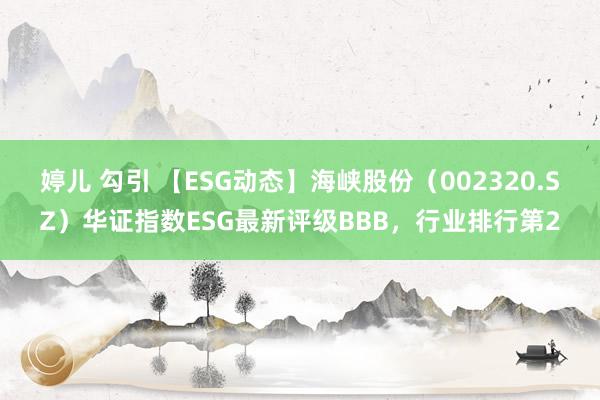 婷儿 勾引 【ESG动态】海峡股份（002320.SZ）华证指数ESG最新评级BBB，行业排行第2