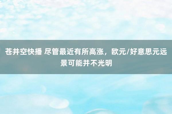 苍井空快播 尽管最近有所高涨，欧元/好意思元远景可能并不光明