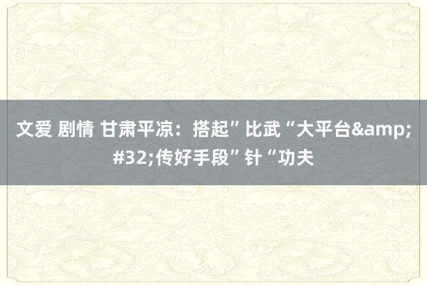 文爱 剧情 甘肃平凉：搭起”比武“大平台&#32;传好手段”针“功夫