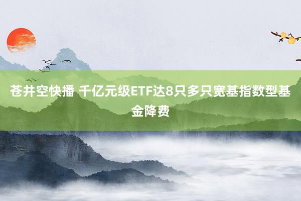 苍井空快播 千亿元级ETF达8只多只宽基指数型基金降费