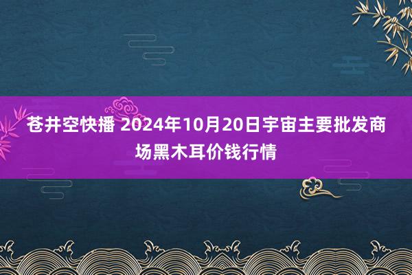 苍井空快播 2024年10月20日宇宙主要批发商场黑木耳价钱行情