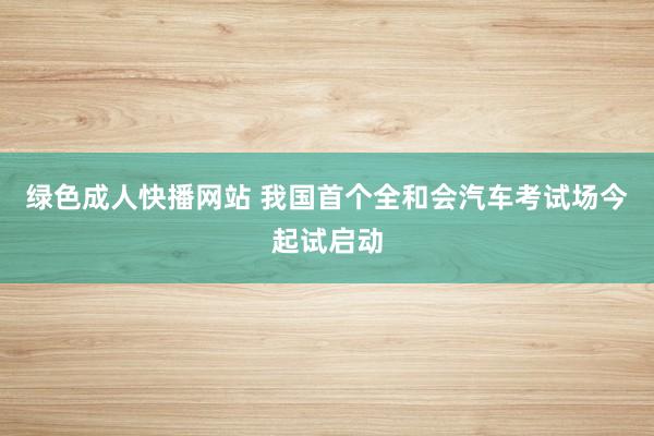 绿色成人快播网站 我国首个全和会汽车考试场今起试启动