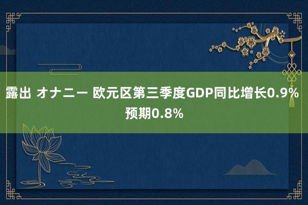 露出 オナニー 欧元区第三季度GDP同比增长0.9% 预期0.8%