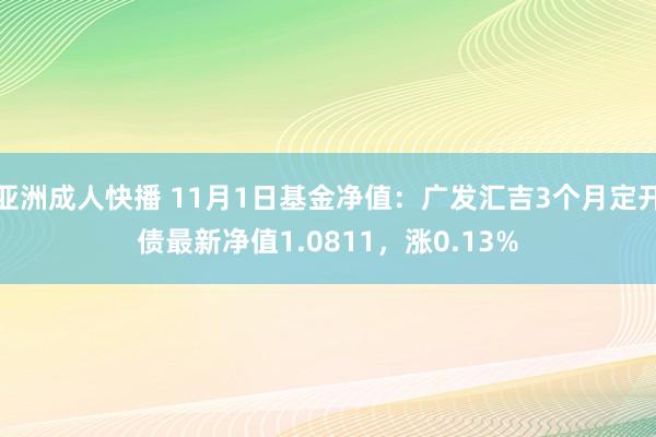 亚洲成人快播 11月1日基金净值：广发汇吉3个月定开债最新净值1.0811，涨0.13%