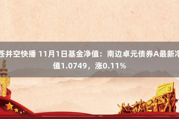 苍井空快播 11月1日基金净值：南边卓元债券A最新净值1.0749，涨0.11%