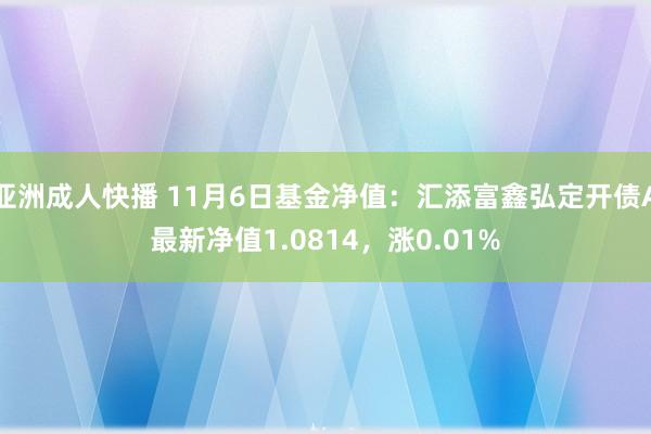 亚洲成人快播 11月6日基金净值：汇添富鑫弘定开债A最新净值1.0814，涨0.01%