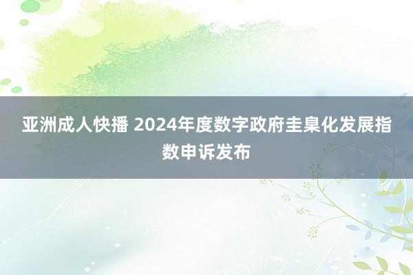 亚洲成人快播 2024年度数字政府圭臬化发展指数申诉发布