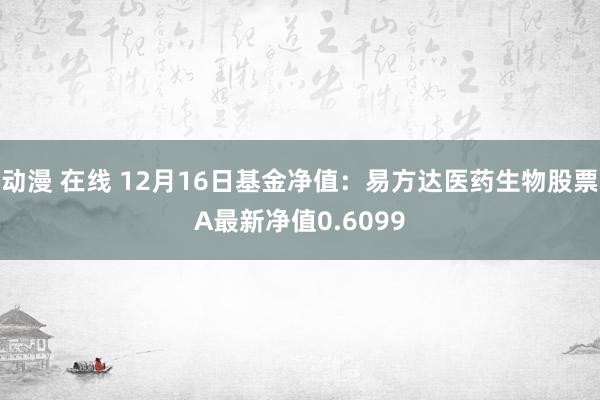 动漫 在线 12月16日基金净值：易方达医药生物股票A最新净值0.6099