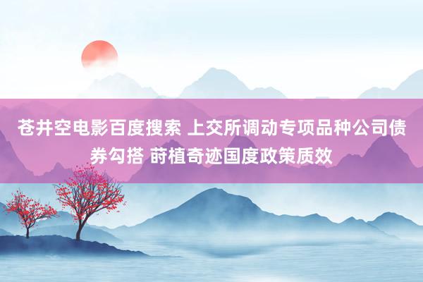 苍井空电影百度搜索 上交所调动专项品种公司债券勾搭 莳植奇迹国度政策质效