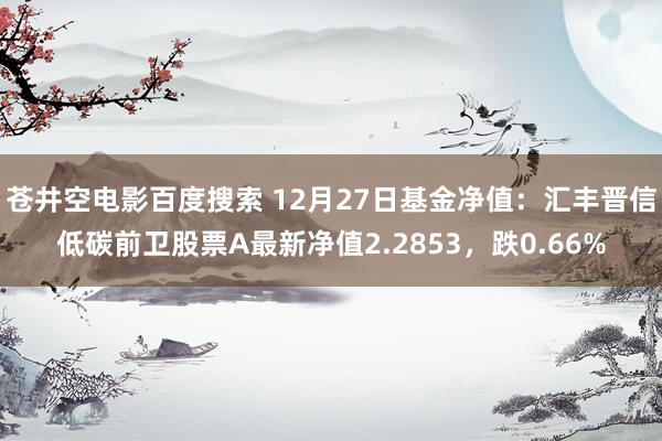 苍井空电影百度搜索 12月27日基金净值：汇丰晋信低碳前卫股票A最新净值2.2853，跌0.66%