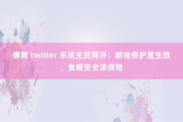 裸舞 twitter 东谈主民网评：耕地保护显生效，食粮安全添保险