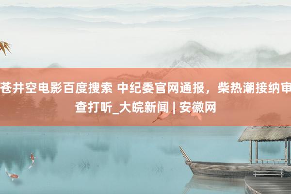 苍井空电影百度搜索 中纪委官网通报，柴热潮接纳审查打听_大皖新闻 | 安徽网