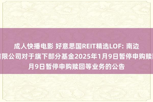 成人快播电影 好意思国REIT精选LOF: 南边基金处理股份有限公司对于旗下部分基金2025年1月9日暂停申购赎回等业务的公告