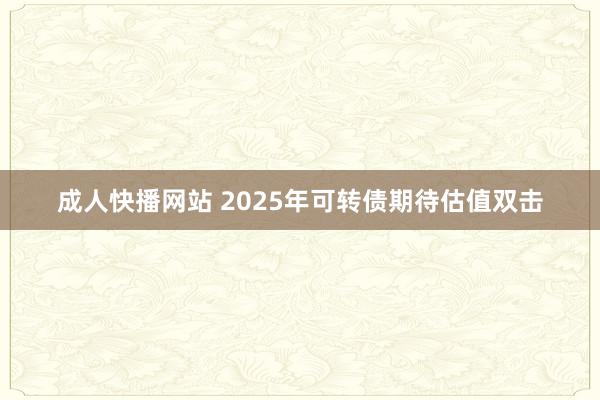 成人快播网站 2025年可转债期待估值双击