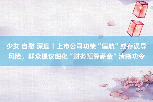 少女 自慰 深度｜上市公司功绩“偏航”或存误导风险，群众提议细化“财务预算薪金”清晰功令