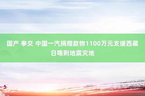 国产 拳交 中国一汽捐赠款物1100万元支援西藏日喀则地震灾地