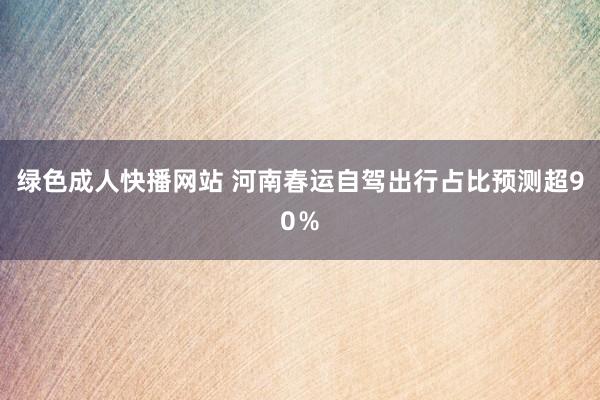 绿色成人快播网站 河南春运自驾出行占比预测超90％