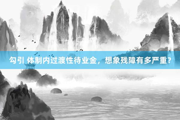 勾引 体制内过渡性待业金，想象残障有多严重？